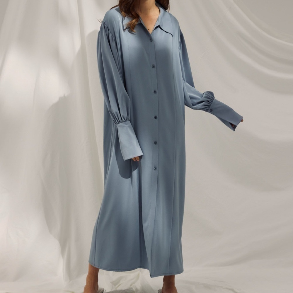 Nap Drape Shirt Robe Loungewear Dress